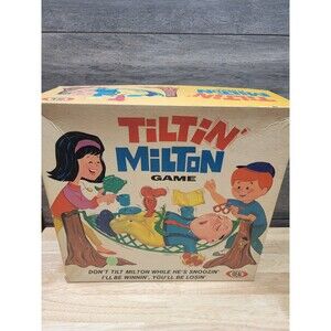 1968 Ideal Tiltin’ Milton Board Game Open Box Ideal Toys